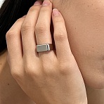 304 Stainless Steel Finger Rings for Women, Rectangle, Stainless Steel Color, 6.5mm, Inner Diameter: 17mm(RJEW-B164-01P)