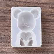 Silicone Molds, Resin Casting Molds, For UV Resin, Epoxy Resin Jewelry Making, Bear, White, 70x52x28mm(X-DIY-E008-01)