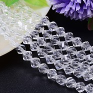 Faceted Polyhedron Imitation Austrian Crystal Bead Strands, Grade AAA, Clear, 8mm, Hole: 0.9~1mm, about 50pcs/strand, 15.7 inch(G-M183-8mm-01A)