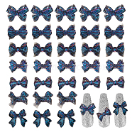 280Pcs 7 Styles Resin Cabochons, with Glitter Powder, Bowknot, Prussian Blue, 7~10x10~11.5x2.5~3mm, 40pcs/style(CRES-AR0001-26)