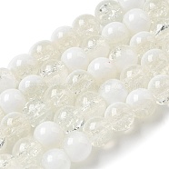 Crackle Glass Beads Strands, Rondelle, Clear, 8mm, Hole: 1mm, about 108~111pcs/strand, 309.45''(786cm)(GLAA-U001-8mm-07)