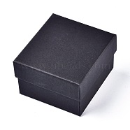 Cardboard Jewelry Boxes, Watch Box, with Black Sponge, Rectangle, Black, 8.5x8x5.25cm(CBOX-L008-003)