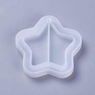 Shaker Mold, DIY Quicksand Jewelry Silicone Molds, Resin Casting Molds, For UV Resin, Epoxy Resin Jewelry Making, Five-Pointed Star, White, 50x51x8mm(X-DIY-F031-08)