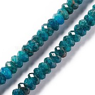 Natural Apatite Beads Strands, Faceted, Rondelle, 7.5~8x4~4.5mm, Hole: 1mm, about 87~94pcs/strand, 15.24~15.43 inch(38.7~39.2cm)(G-C008-A02)