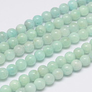 Natural Amazonite Bead Strands, Round, 6mm, Hole: 0.8~1mm, about 66pcs/strand, 15.7 inch(G-P204-01-6mm)