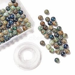 100Pcs 8mm Natural Chrysocolla Round Beads, with 10m Elastic Crystal Thread, for DIY Stretch Bracelets Making Kits, 8mm, Hole: 0.9mm(DIY-LS0002-21)