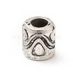 Tibetan Style Alloy Beads, Column with Skull, Antique Silver, 8x7mm, Hole: 3.5mm, about 416pcs/500g(PALLOY-P293-106AS)