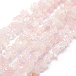 Natural Rose Quartz Beads Strands, Chip, 3~5mm, Hole: 0.6mm, about 80~81cm(G-P332-63)