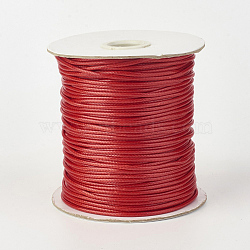 Eco-Friendly Korean Waxed Polyester Cord, FireBrick, 0.5mm, about 169.51~174.98 Yards(155~160m)/Roll(YC-P002-0.5mm-1135)
