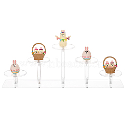 5-Tier Acrylic Action Figures Organizer Display Risers, Round Cupcake Dessert Display Holder Rack, for Doll, Toy, Collection, Dessert, Clear, 6.45x35x11.5cm(ODIS-WH0002-65)