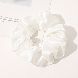 Satin Face Elastic Hair Accessories, for Girls or Women, Scrunchie/Scrunchy Hair Ties, White, 120mm(OHAR-PW0007-43A)