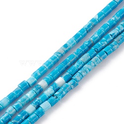 Dyed Natural Howlite Beads Strands, Imitation Larimar, Column, 2x2mm, Hole: 0.8mm, about 154~160pcs/strand, 15.16~15.75 inch(38.5~40cm)(G-H255-19)