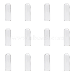 12Pcs Transparent Glass Straw Dustproof Covers, Reusable Drinking Straw Tips Cap, Arch, Clear, 40x16.5mm(AJEW-FG0002-37B)