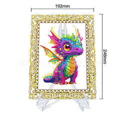 DIY Acrylic Picture Frame Diamond Painting Kits, Dragon, 246x192mm(PW-WG86688-04)