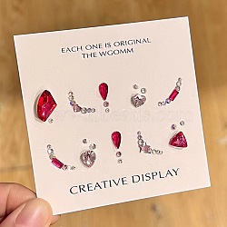 Nail Art Decoration Accessories Kits, including  Glass Rhinestone Cabochons, Iron Findings, Acryic Cabochons, Red, 2~14.5x2~12x3.5~5mm, Box: 44x16mm(MRMJ-F016-11)