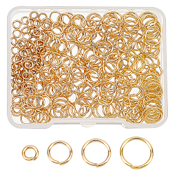 AHADERMAKER 320Pcs 304 Stainless Steel Open Jump Rings, Real 24K Gold Plated, 4~8x0.8mm, Inner Diameter: 2.4~6.5mm, 320pcs(STAS-GA0001-23)