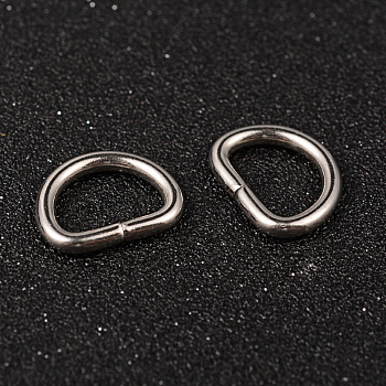 Tarnish Resistant 304 Stainless Steel D Rings, Buckle Clasps, For Webbing, Strapping Bags, Garment Accessories, Stainless Steel Color, 15x19x3mm