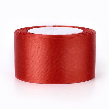 Hair Accessory Satin Ribbon Handmade Material, FireBrick, 2 inch(50mm) wide, 25yards/roll(22.86m/roll)