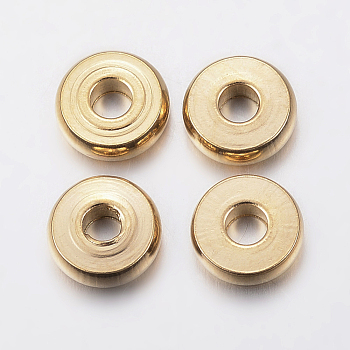Ion Plating(IP) 304 Stainless Steel Spacer Beads, Donut, Golden, 6x1.5~1.6mm, Hole: 2mm