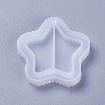 Shaker Mold, DIY Quicksand Jewelry Silicone Molds, Resin Casting Molds, For UV Resin, Epoxy Resin Jewelry Making, Five-Pointed Star, White, 50x51x8mm