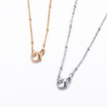 304 Stainless Steel Cable Chain Necklaces, with Lobster Claw Clasps, Mixed Color, 17.91 inch(45.5cm), 1.5mm