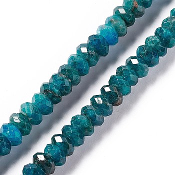 Natural Apatite Beads Strands, Faceted, Rondelle, 7.5~8x4~4.5mm, Hole: 1mm, about 87~94pcs/strand, 15.24~15.43 inch(38.7~39.2cm)