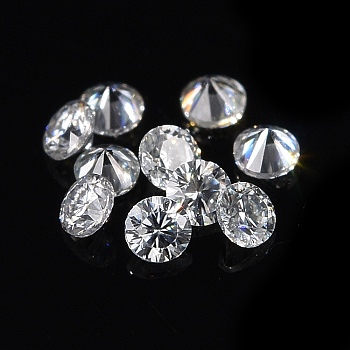 White D Color Round Cut Loose Moissanite Stones, Clear, 1.2mm, about 125pcs/bag, 1carat/bag