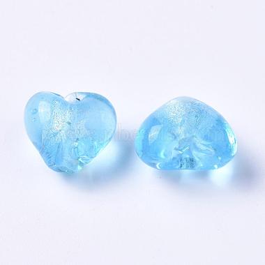 Perles en verre d'argent feuille manuelles(FOIL-R050-12x8mm-M)-5