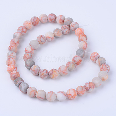 Brins de perles de netstone rouge naturel(G-Q462-8mm-14)-3