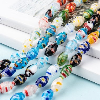 Oval Handmade Millefiori Glass Beads Strands(LK-R004-37)-4