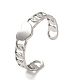 304 Stainless Steel Heart Open Cuff Ring for Women(RJEW-E066-02P)-1