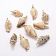 Pendientes de concha de caracol de oro galvánico(BSHE-M016-02)-3