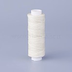 Waxed Polyester Cord, Micro Macrame Cord, for Leather Project, Bracelet Making, Shoe Reparing, Bookbinding, Flat, Old Lace, 0.8mm, about 32.8 yards(30m)/roll(X-YC-L004-01)