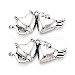 Tibetan Style Zinc Alloy Pendants, Heart Charms, Antique Silver, 18x38x4mm, Hole: 2mm(TIBE-N016-03AS)