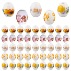 5Bags 5 Colors Handmade Porcelain Beads, Barrel with Blue and White Porcelain Pattern, Mixed Color, 10.5x8mm, Hole: 2.5mm, 10pcs/bag(PORC-AR0001-13)
