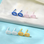 Hypoallergenic Bioceramics Zirconia Ceramic Stud Earrings, Number 0, No Fading and Nickel Free, Mixed Color, 7x4.5mm(EJEW-C065-03A)