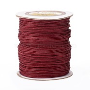 Nylon Thread, Round, Chinese Knotting Cord, Beading String, for Bracelet Making, Dark Red, 1.5mm, about 140yards/roll(NWIR-G002-16)