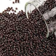 TOHO Round Seed Beads, Japanese Seed Beads, (363) Inside Color Montana Blue/Oxblood Lined, 15/0, 1.5mm, Hole: 0.7mm, about 3000pcs/10g(X-SEED-TR15-0363)