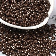 Baking Paint Glass Seed Beads, Donut, Coconut Brown, 4x2.5mm, Hole: 1mm, about 6205pcs/pound(SEED-B001-02A-02)