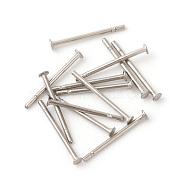 304 Stainless Steel Flat Head Pins, Stainless Steel Color, 12x0.8mm, Head: 1.5mm(STAS-F192-022P-02)