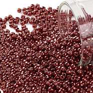 TOHO Round Seed Beads, Japanese Seed Beads, (PF564) PermaFinish Cabernet Red Metallic, 11/0, 2.2mm, Hole: 0.8mm, about 5555pcs/50g(SEED-XTR11-PF0564)