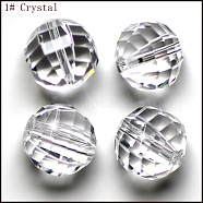 Imitation Austrian Crystal Beads, Grade AAA, Faceted, Round, Clear, 10mm, Hole: 0.9~1mm(SWAR-F079-10mm-01)