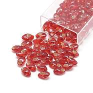 MiYuki Long Magatama Beads, Japanese Seed Beads, (LMA10) Silver Lined Flame Red, 7x4mm, Hole: 1mm, about 3500pcs/bag, 450g/bag(SEED-R040-LMA10)