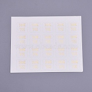 Thank You Stickers, Thanksgiving Sealing Stickers, Label Paster Picture Stickers, for Gift Packaging, Square, White, 23x23mm(DIY-I018-02A)