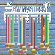 Iron Medal Holder Frame, Medals Display Hanger Rack, White, Gymnastics, Sports, 130x290x1.5mm, Hole: 5mm(ODIS-WH0066-005)