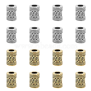 Tibetan Style Alloy Beads, Lead Free & Nickel Free & Cadmium Free, Column, Antique Silver & Antique Golden, 10x7mm, Hole: 4mm, 2 colors, 60pcs/color, 120pcs/box(PALLOY-FH0001-17)