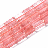 Cherry Quartz Glass Beads Strands, Column, 5~6x3mm, Hole: 0.8mm, about 62~63pcs/strand, 15.35~15.75 inch(39~40cm)(G-S366-084)
