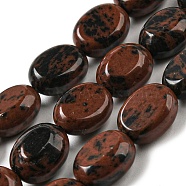 Natural Mahogany Obsidian Beads Strands, Flat Oval, 10x8x5.5mm, Hole: 0.8mm, about 39pcs/strand, 15.47''(39.3cm)(G-M420-D01-01)