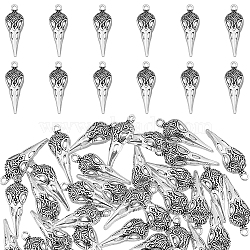 HOBBIESAY 80Pcs Gothic Style Tibetan Style Alloy Pendants, Bird Head, Antique Silver, 35x12.5x6.5mm, Hole: 2.4mm(FIND-HY0002-10)