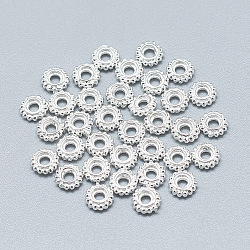 925 Sterling Silver Spacer Beads, Flat Round, Silver, 5x1.5mm, Hole: 1.5mm(STER-T002-73S)